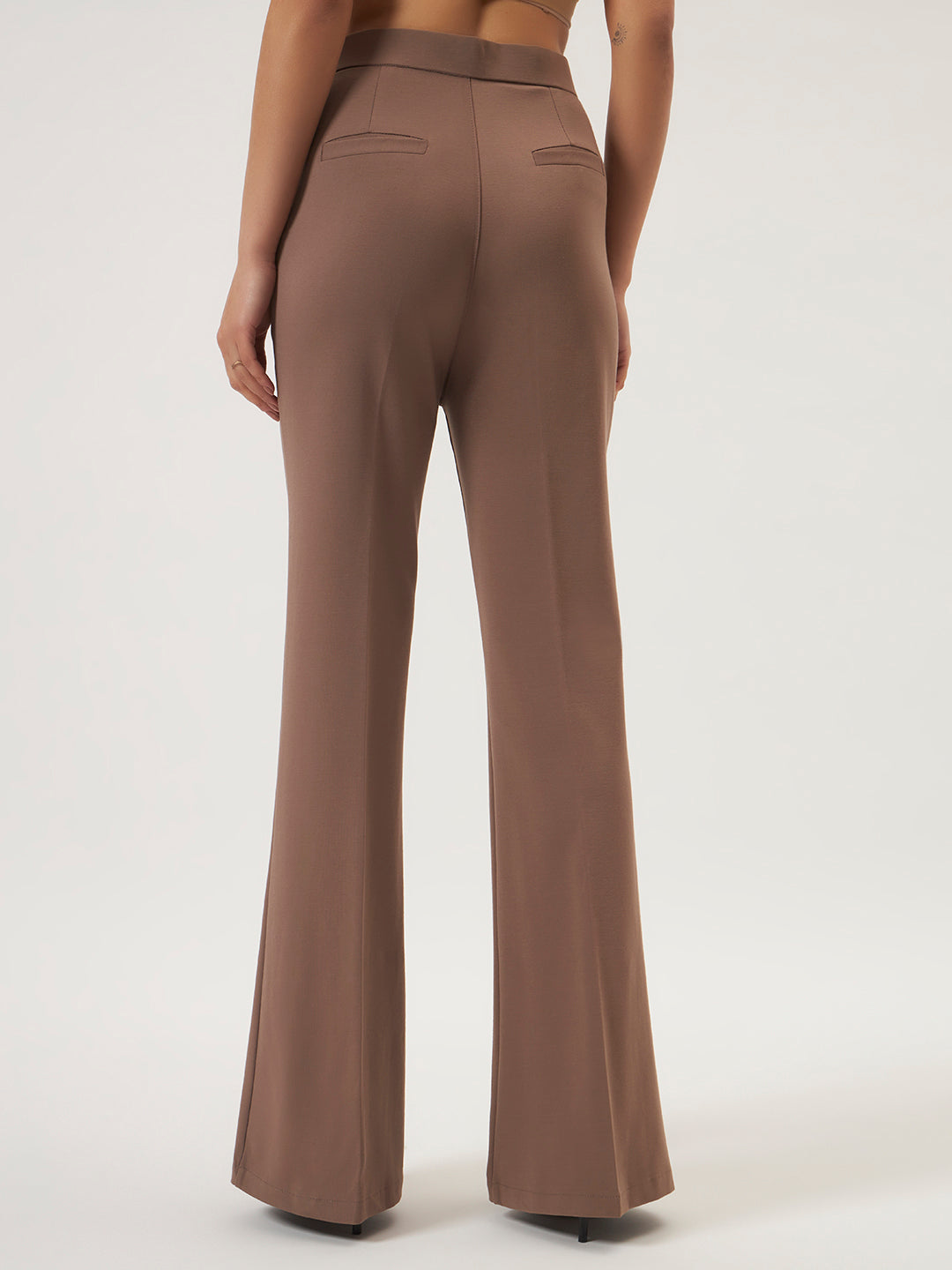 FLEXI FLARE PANTS ASH BROWN