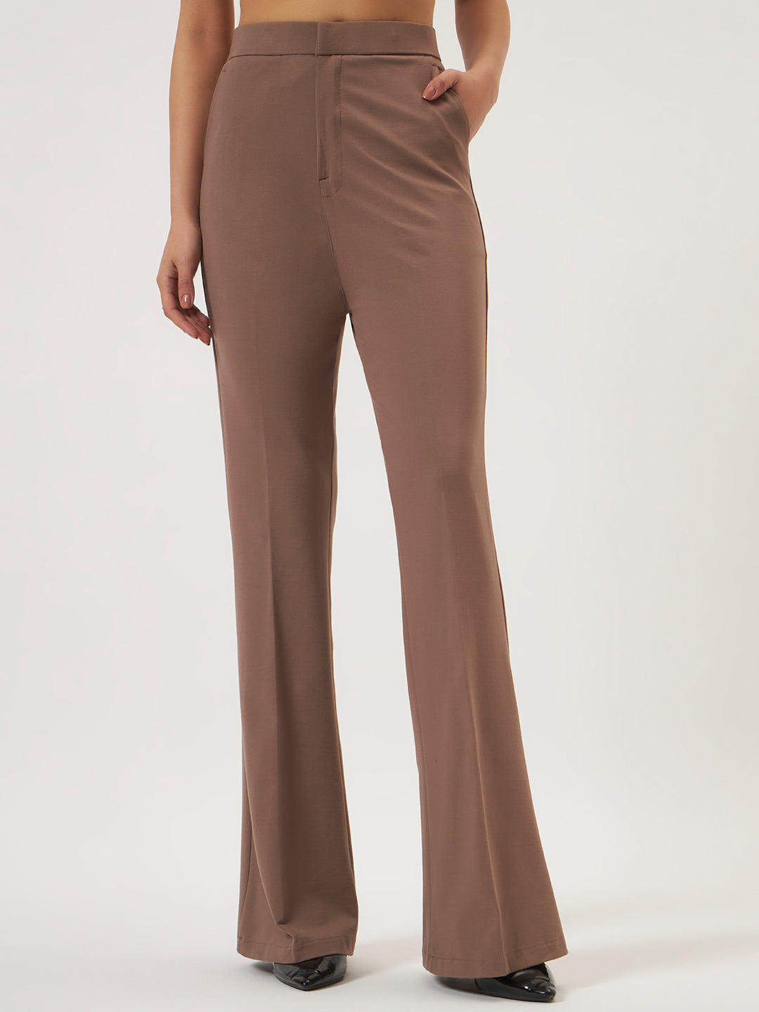 FLEXI FLARE PANTS ASH BROWN
