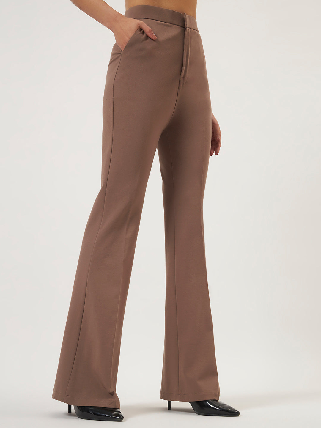 FLEXI FLARE PANTS ASH BROWN