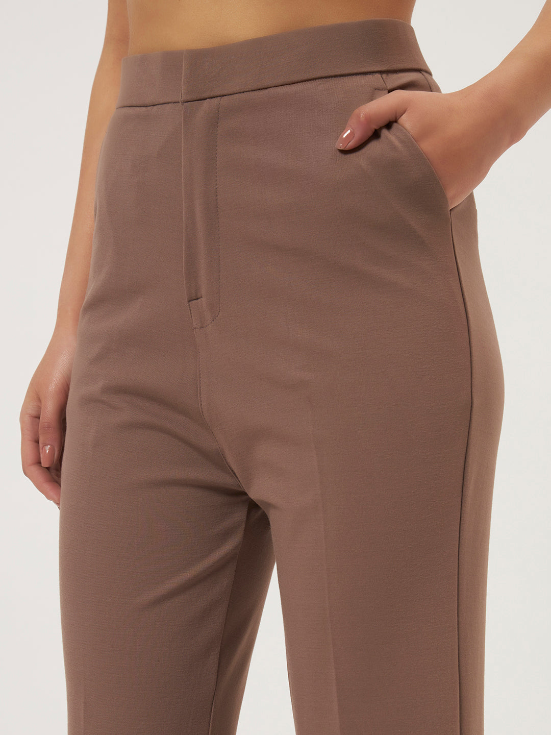 FLEXI FLARE PANTS ASH BROWN