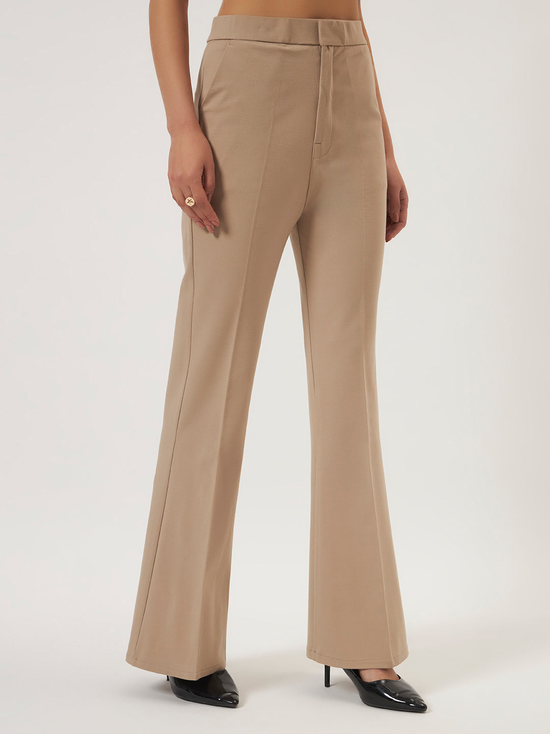 FLEXI FLARE PANTS WARM BEIGE