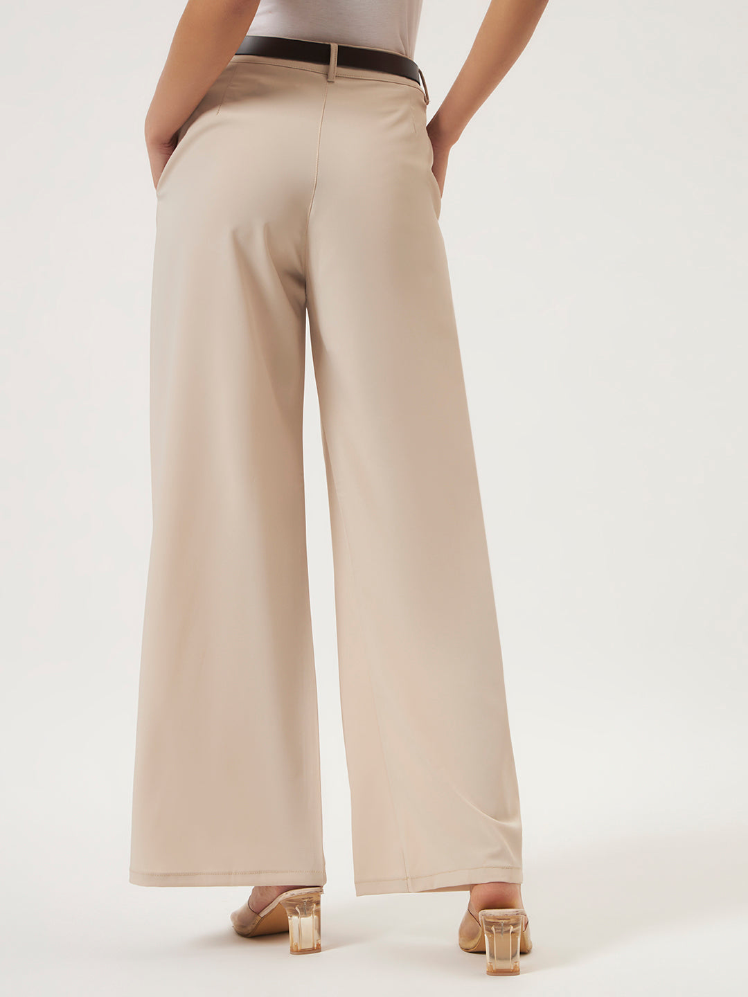 KOREAN PANTS WITH FREE BELT BEIGE