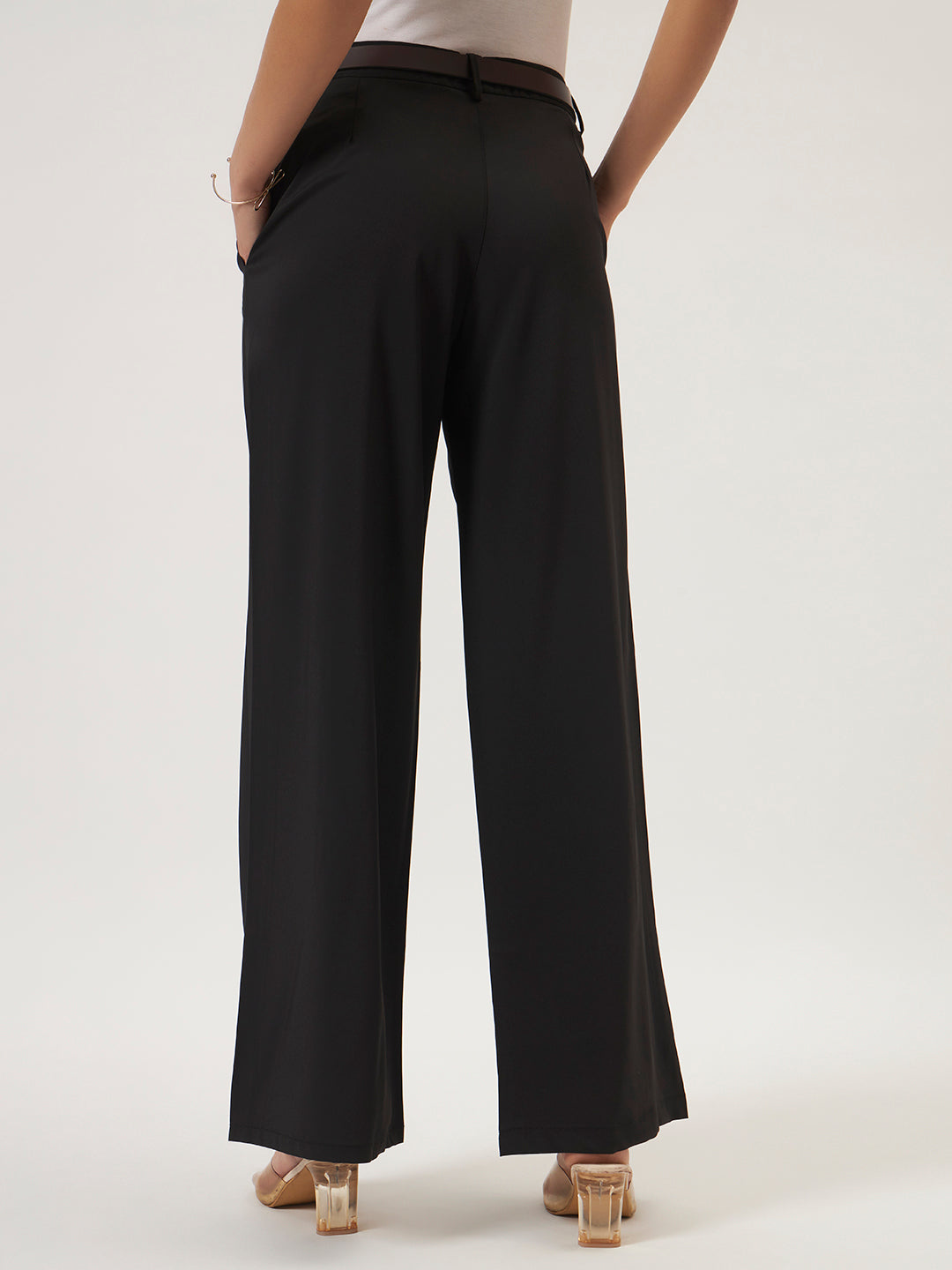 KOREAN PANTS WITH FREE BELT BLACK