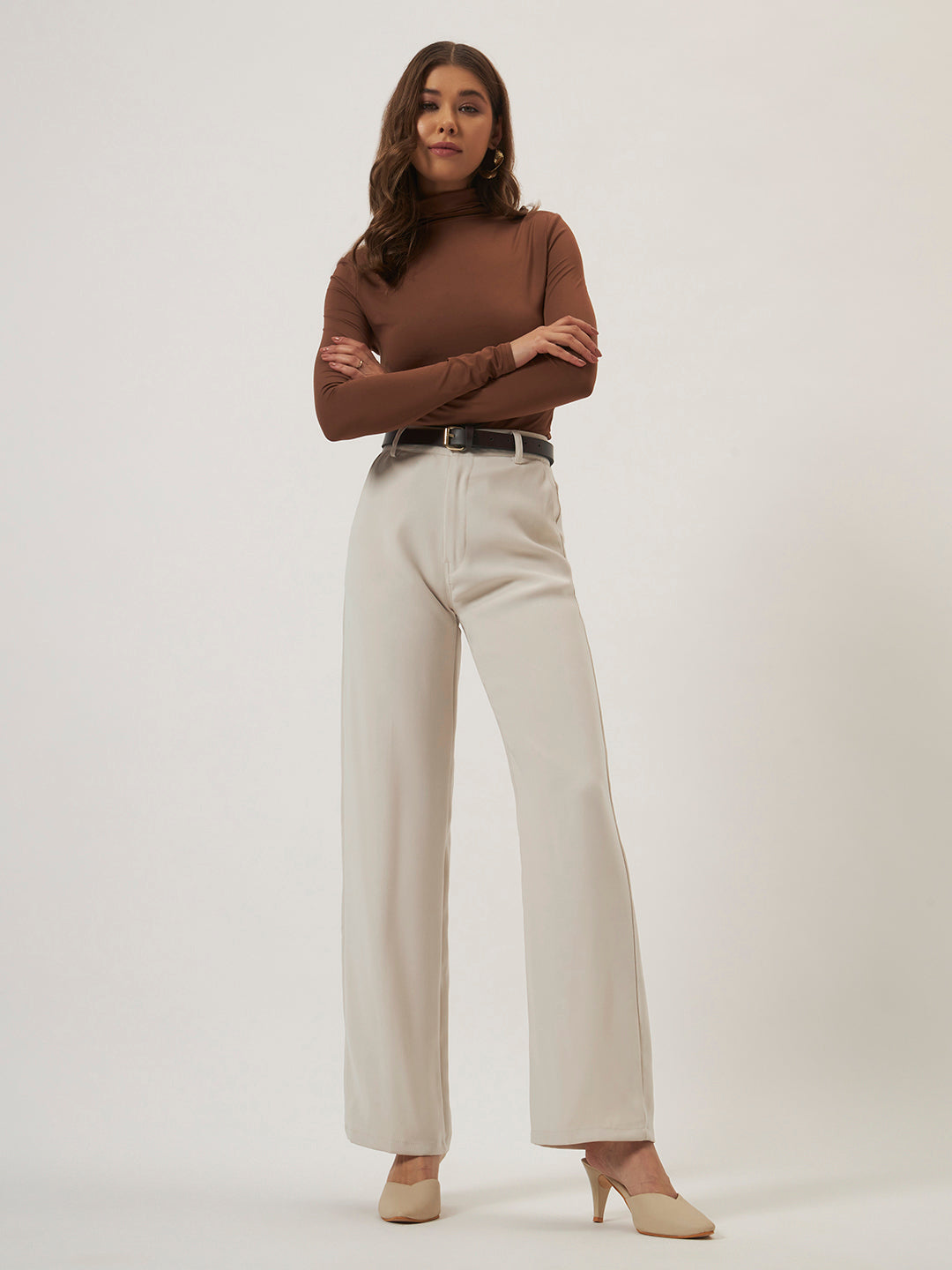 PINTERESTY JAPANESE TROUSER WITH BELT - BEIGE