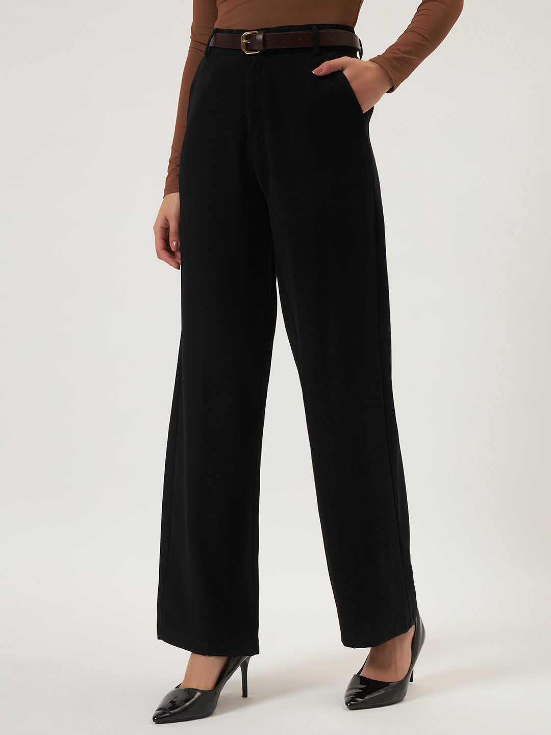 PINTERESTY JAPANESE TROUSER WITH BELT - BLACK