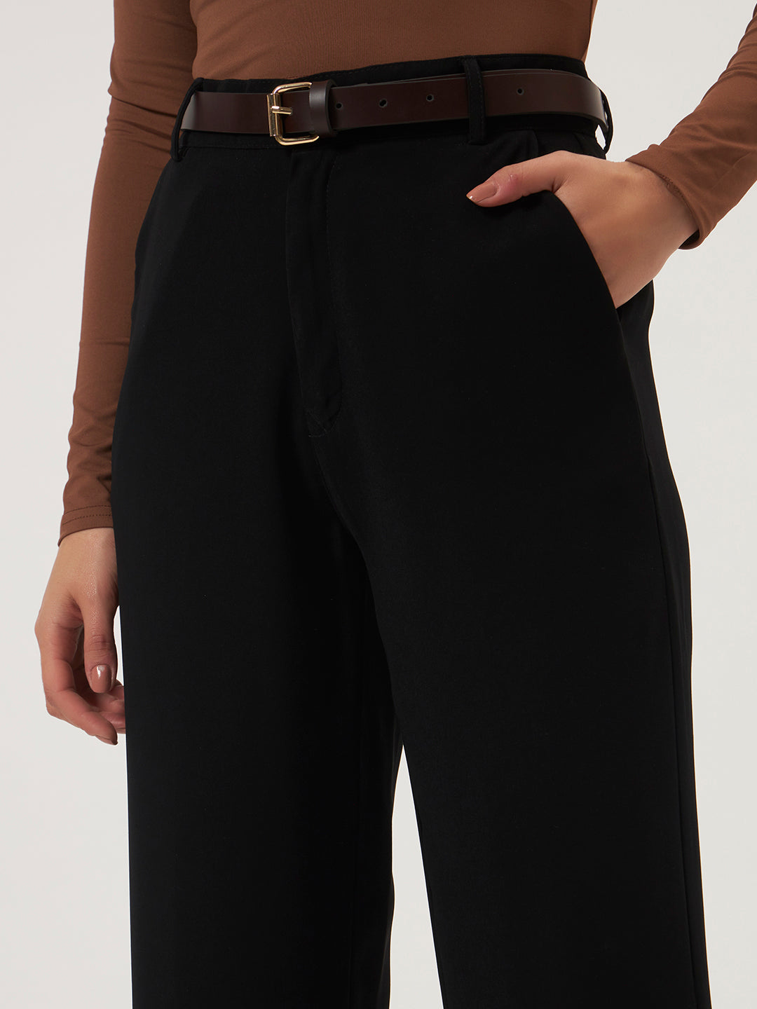 PINTERESTY JAPANESE TROUSER WITH BELT - BLACK
