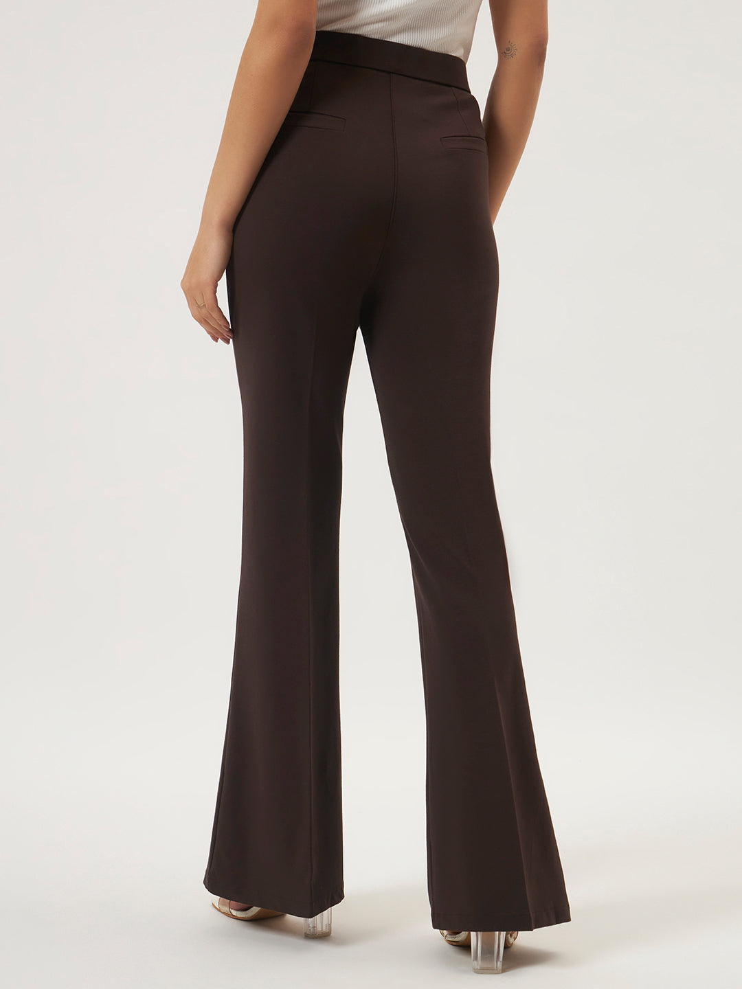 FLEXI FLARE PANTS DARK BROWN