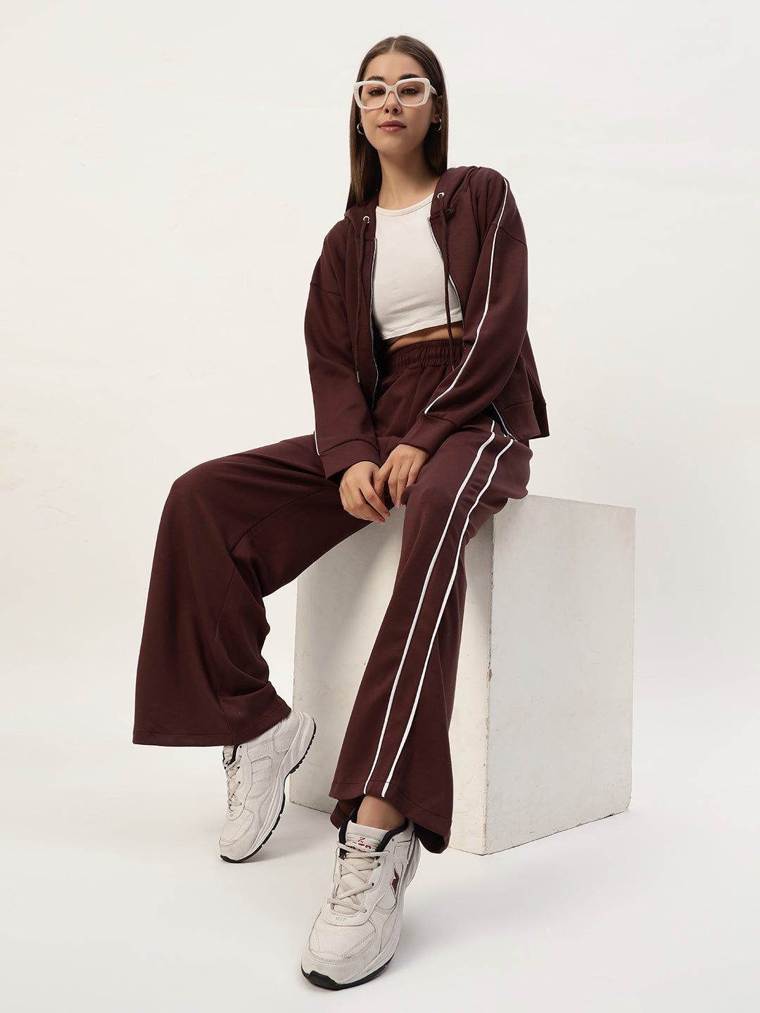 COMFY STREET CO ORD SET COFFEE BROWN