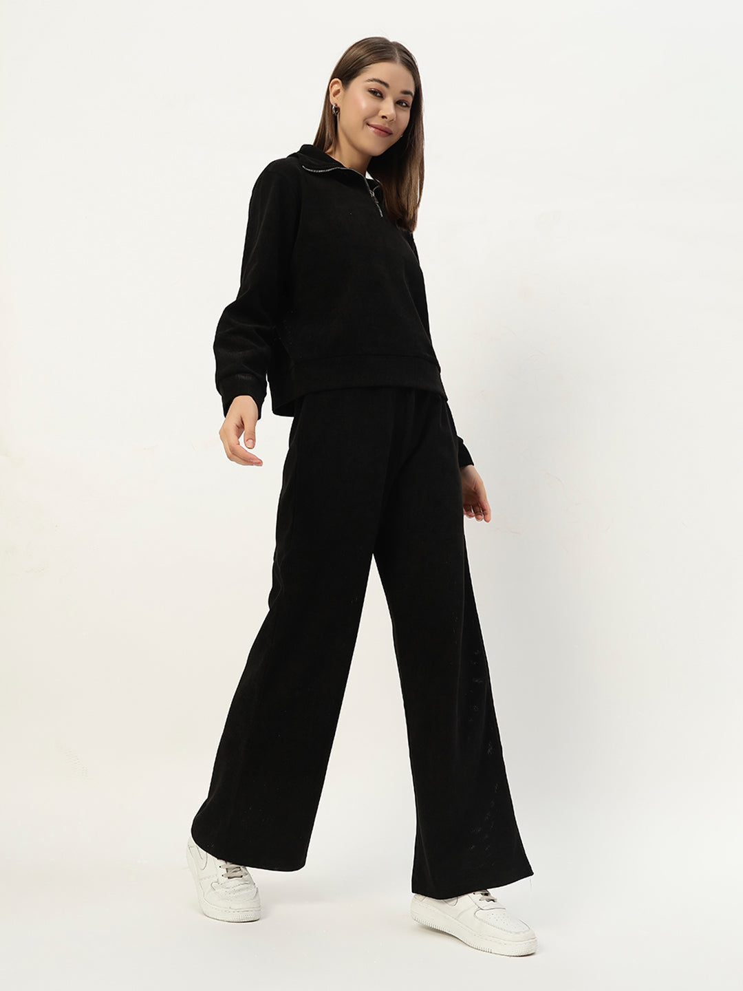 EVERYDAY WOOLEN CO ORD SET BLACK