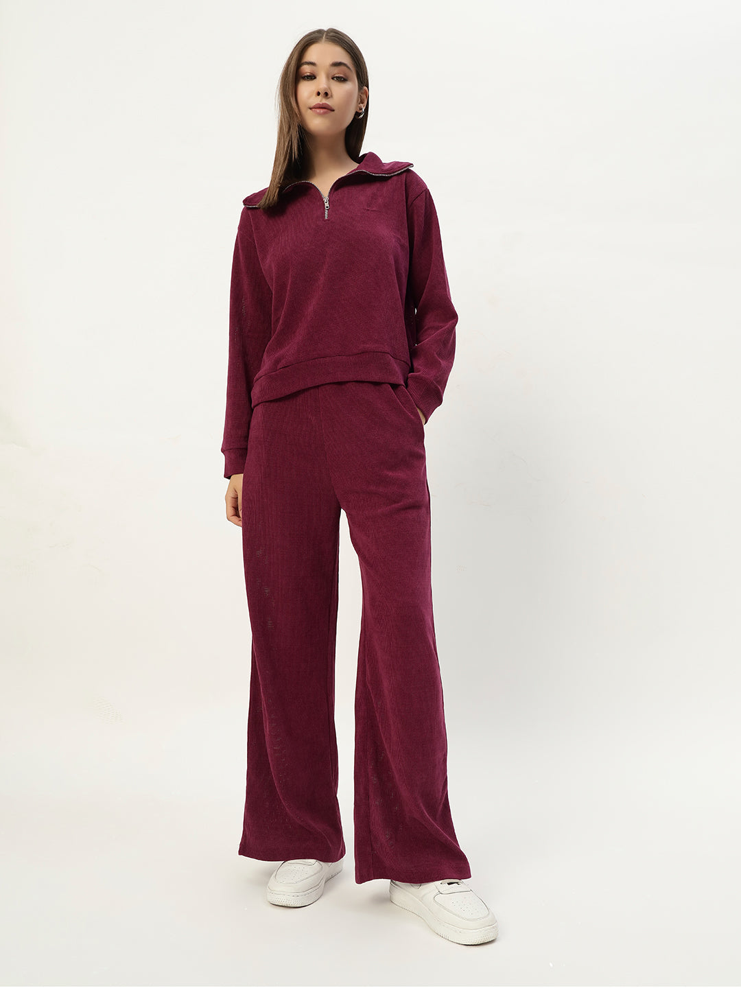EVERYDAY WOOLEN CO ORD SET MAGENTA