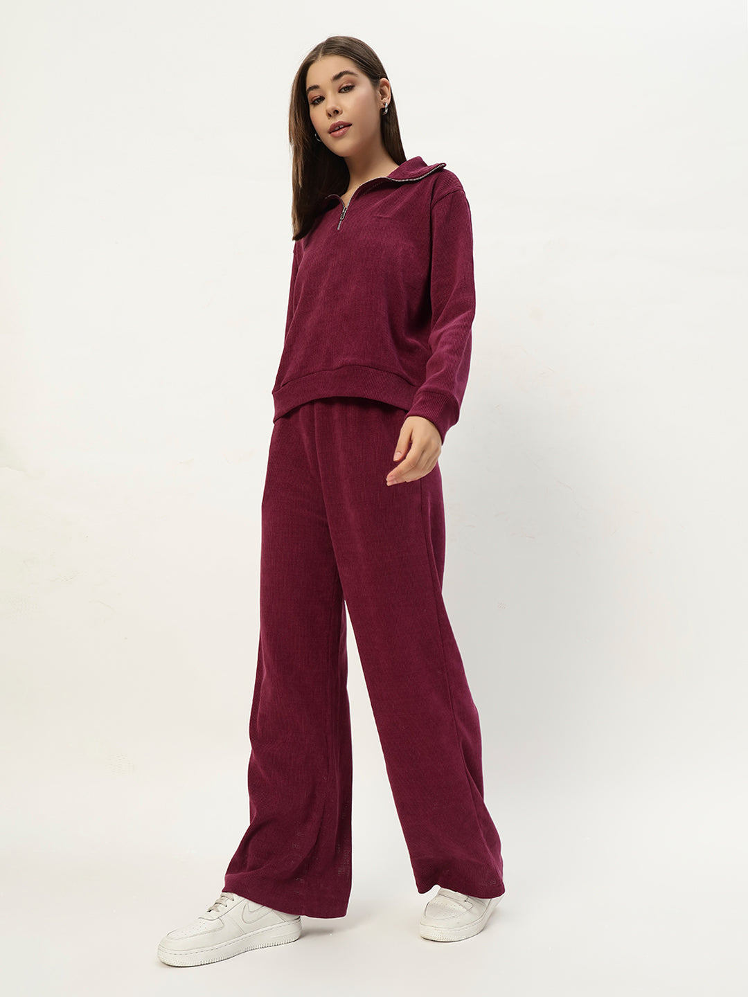 EVERYDAY WOOLEN CO ORD SET MAGENTA