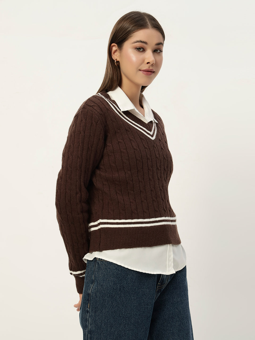 OLDSKOOL JERSEY JUMPER DARK BROWN