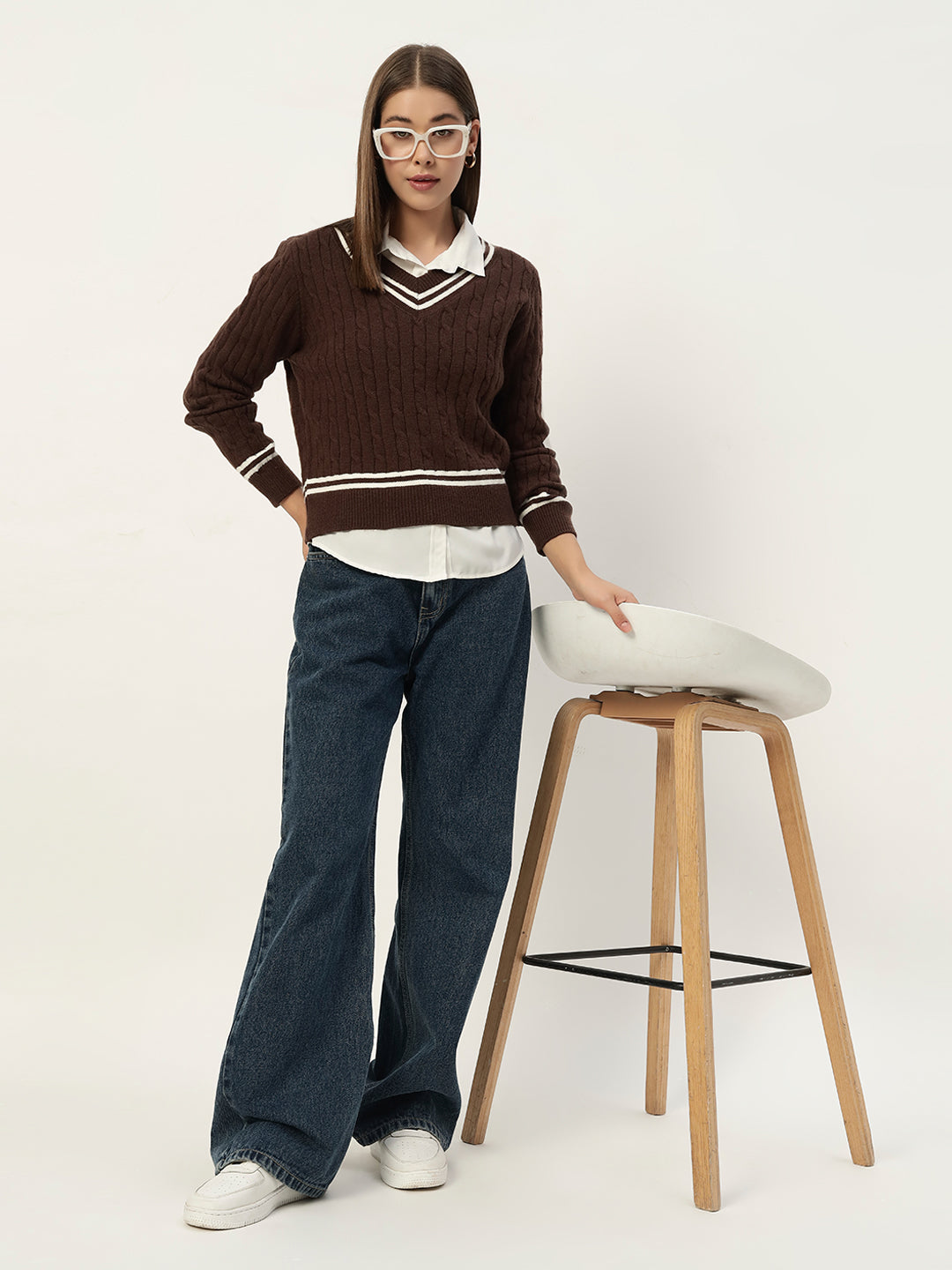 OLDSKOOL JERSEY JUMPER DARK BROWN