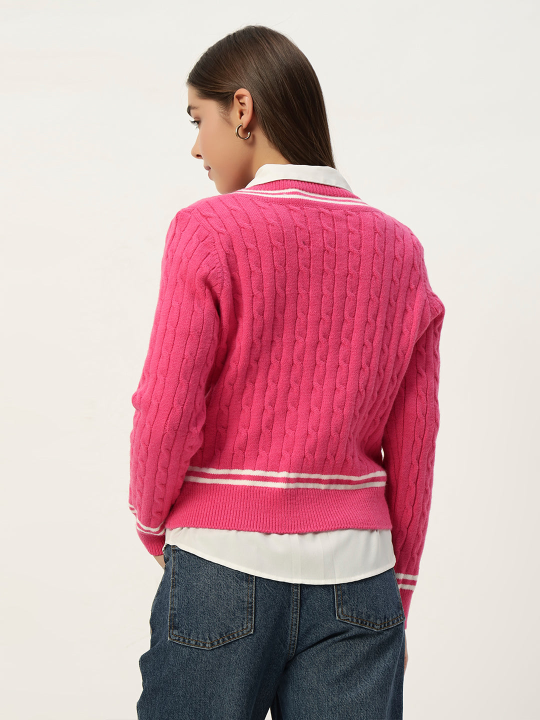 OLDSKOOL JERSEY JUMPER HOT PINK