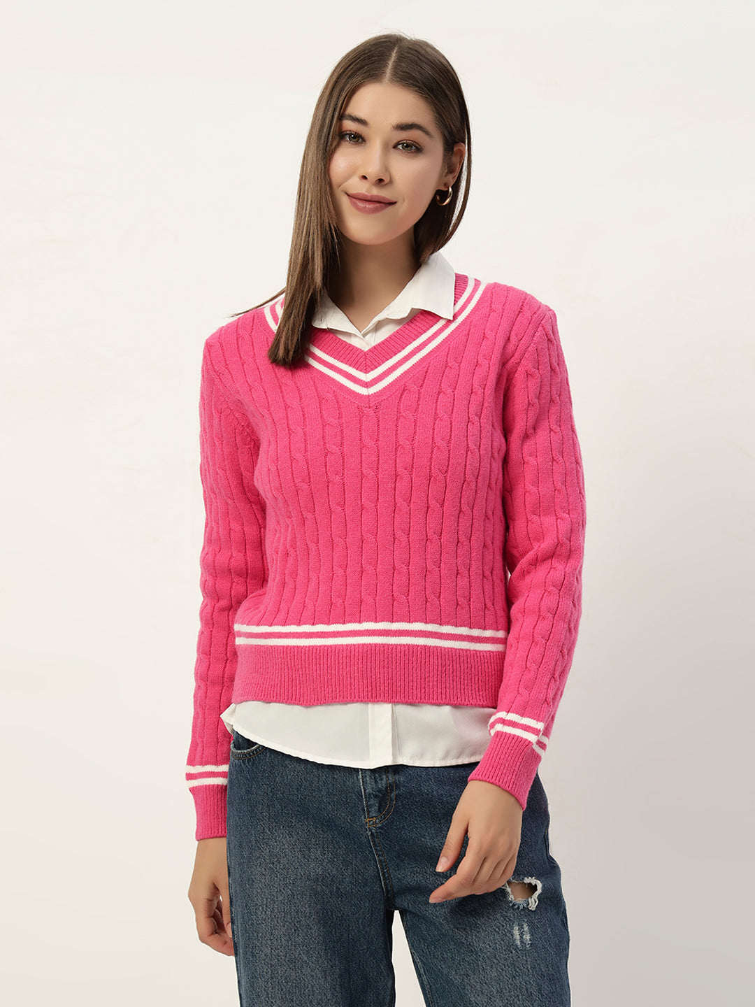 OLDSKOOL JERSEY JUMPER HOT PINK