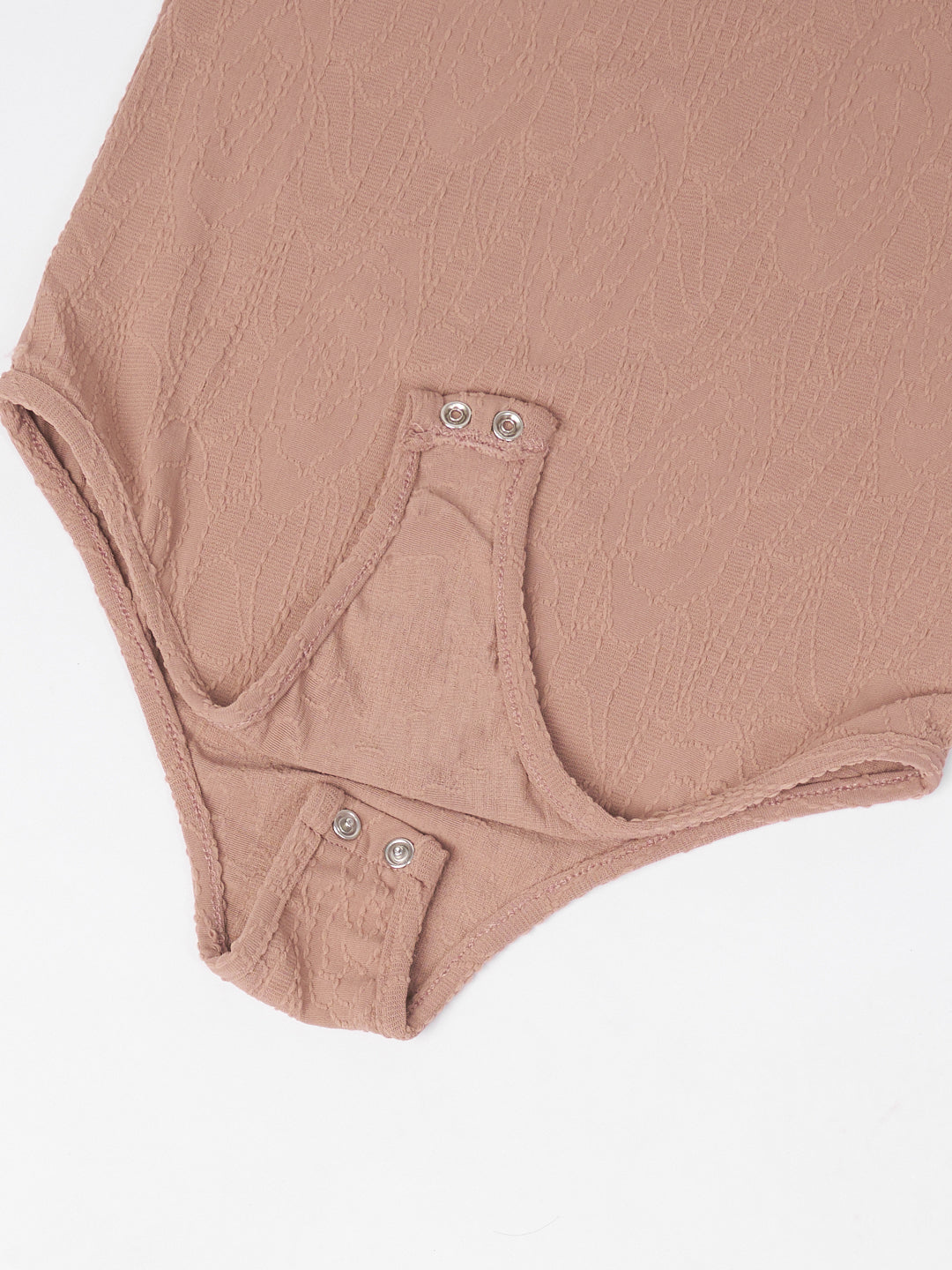 CUT SLEEVE BODYSUIT-SKINY BROWN