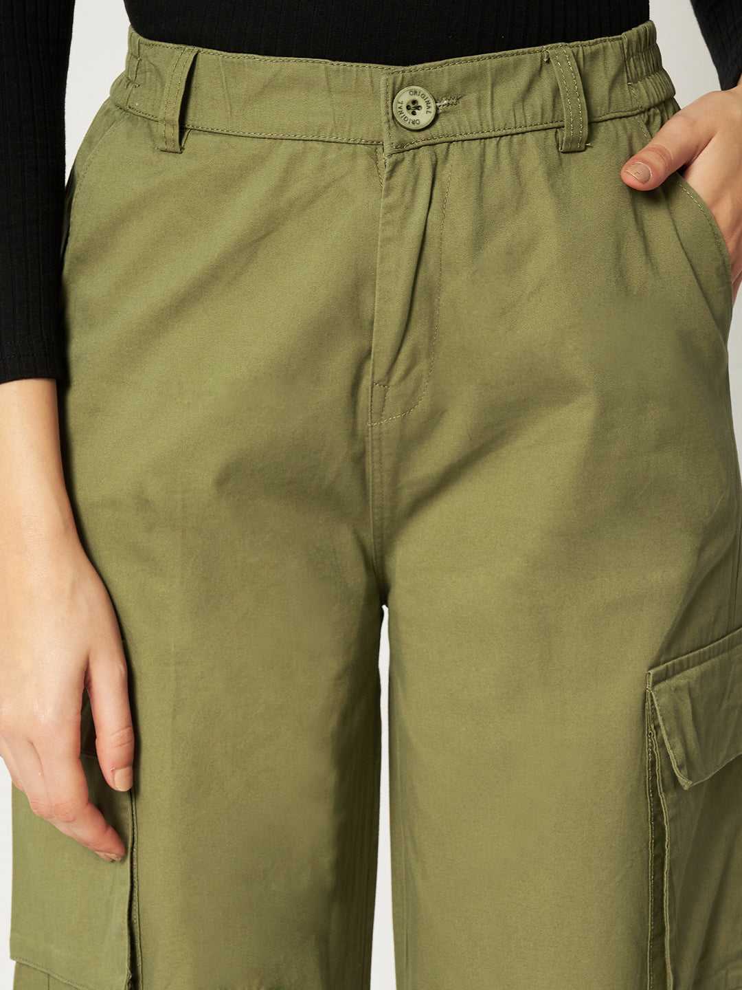 PAPER COTTON CARGO DARK GREEN