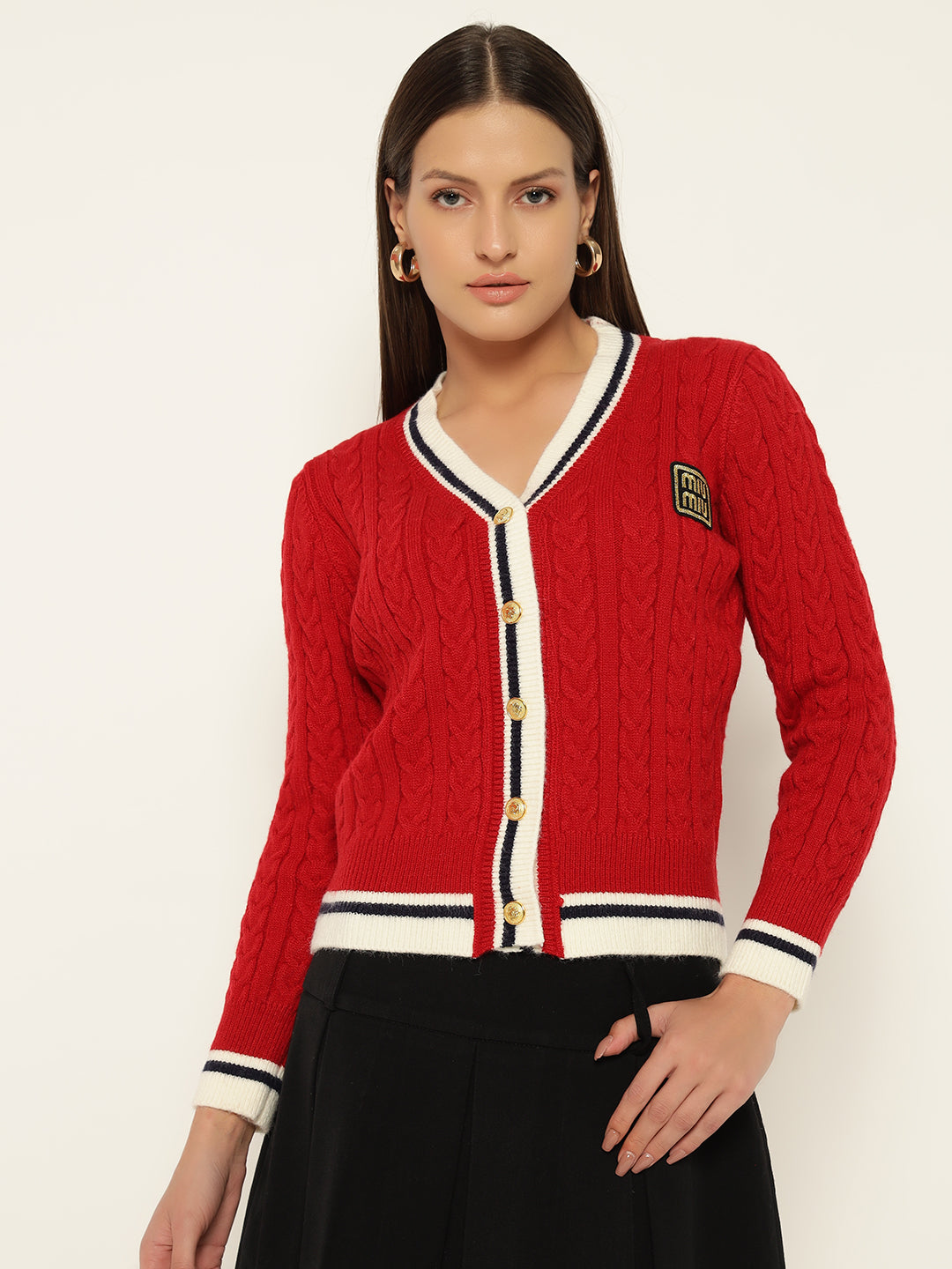 VINTAGE JERSEY STYLE JUMPER-RED