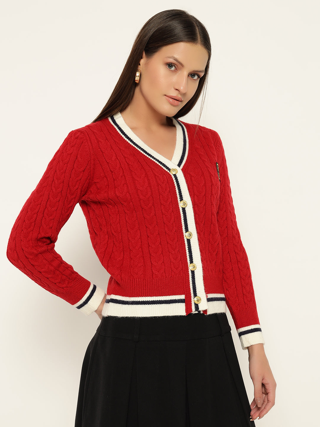 VINTAGE JERSEY STYLE JUMPER-RED