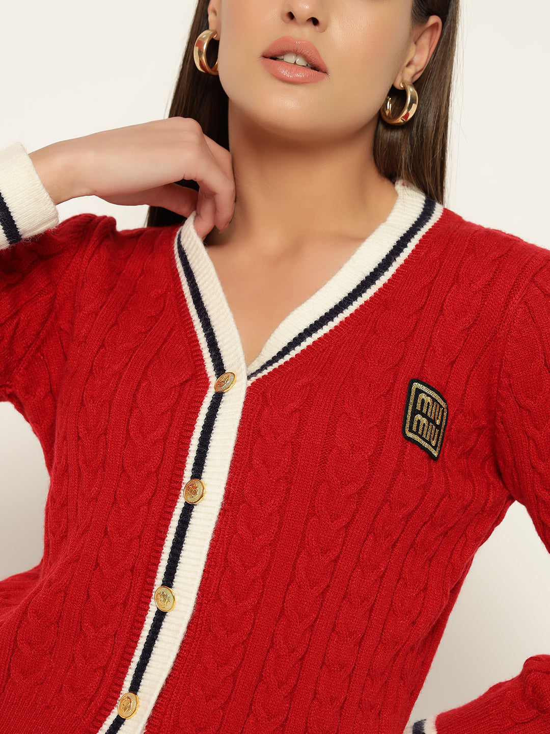 VINTAGE JERSEY STYLE JUMPER-RED