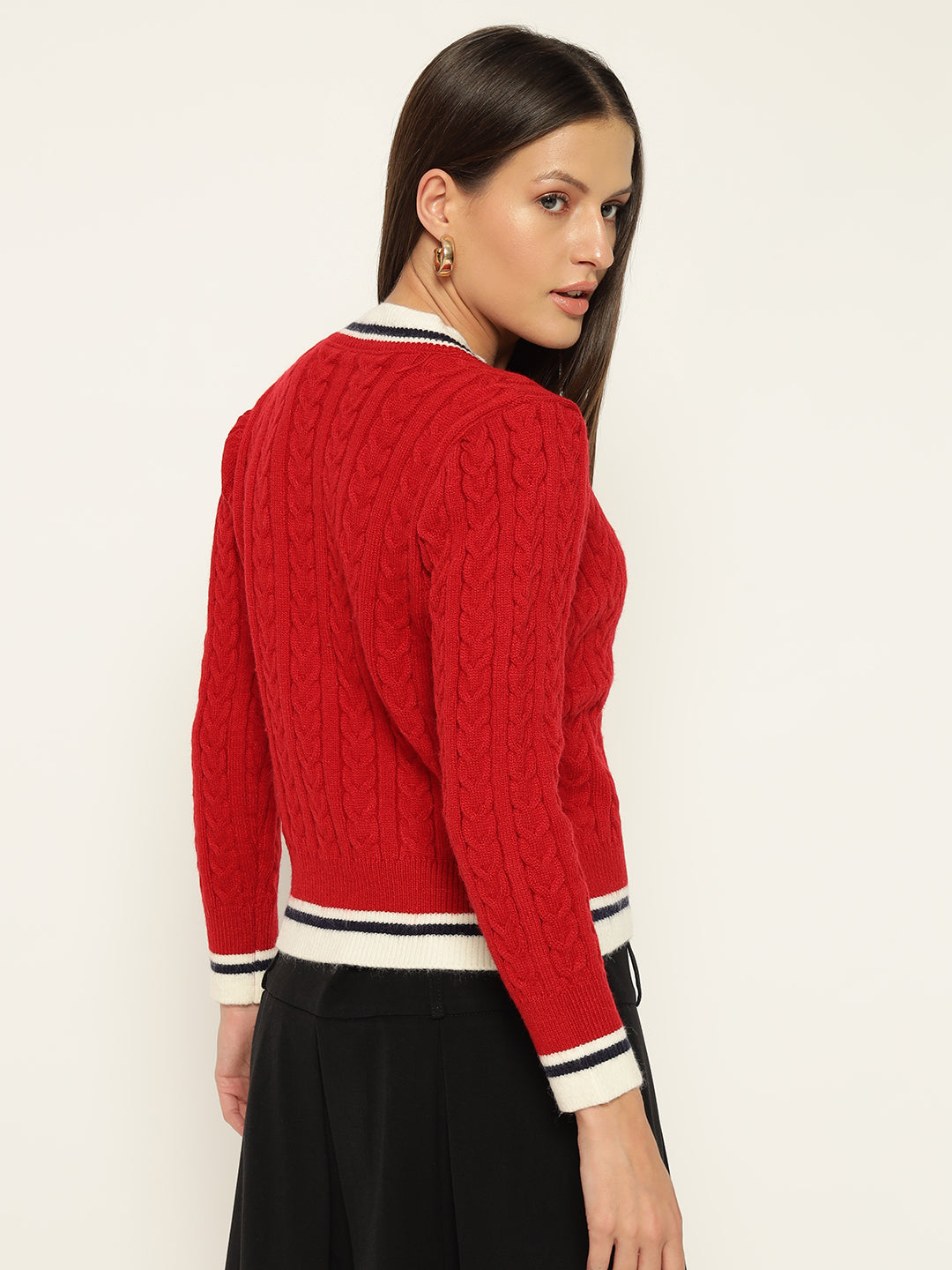 VINTAGE JERSEY STYLE JUMPER-RED