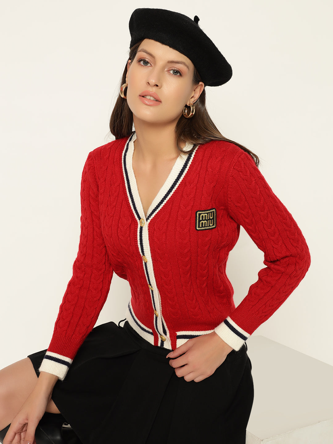 VINTAGE JERSEY STYLE JUMPER-RED