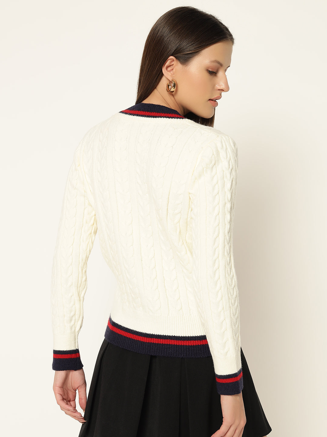 VINTAGE JERSEY STYLE JUMPER-WHITE