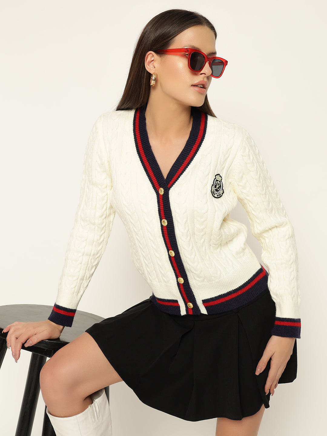 VINTAGE JERSEY STYLE JUMPER-WHITE