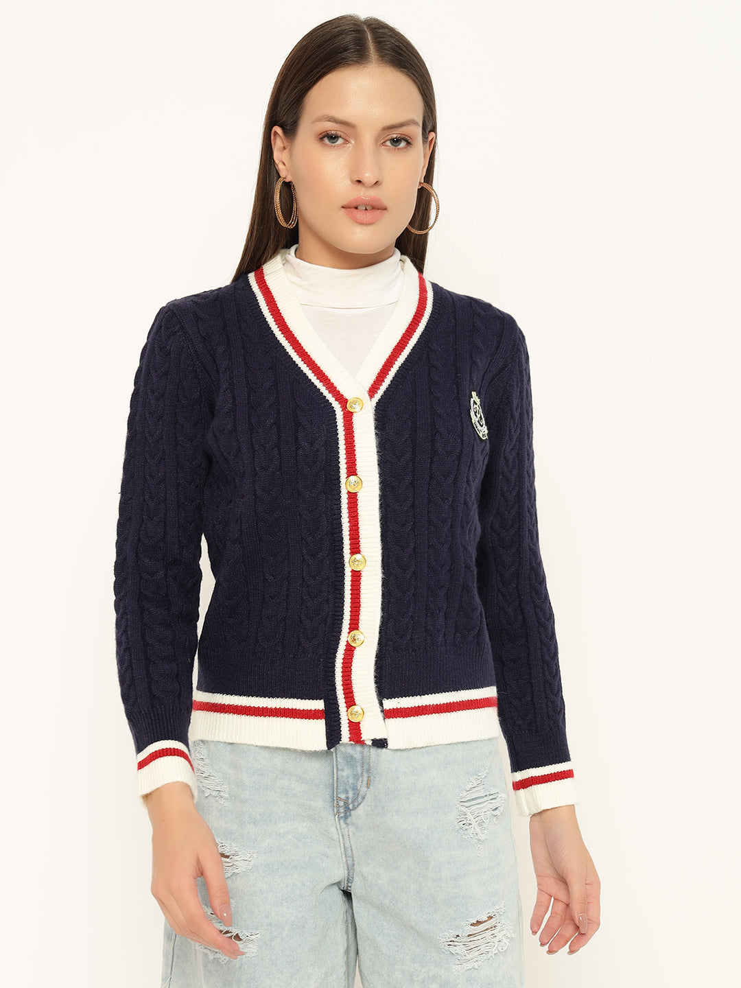 VINTAGE JERSEY STYLE JUMPER-BLUE