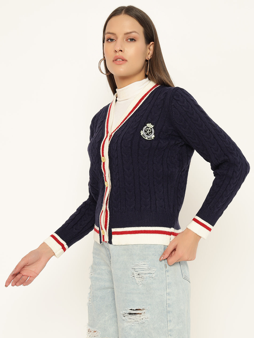 VINTAGE JERSEY STYLE JUMPER-BLUE