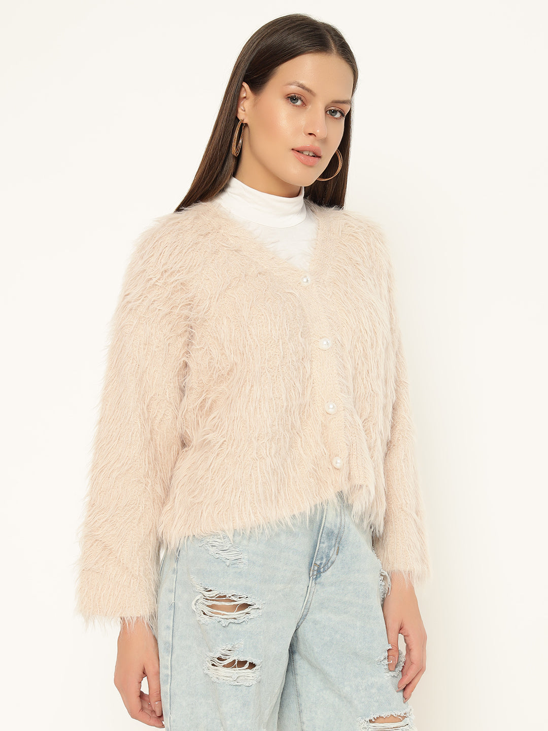 SOFT FUR SWEATER-BEIGE