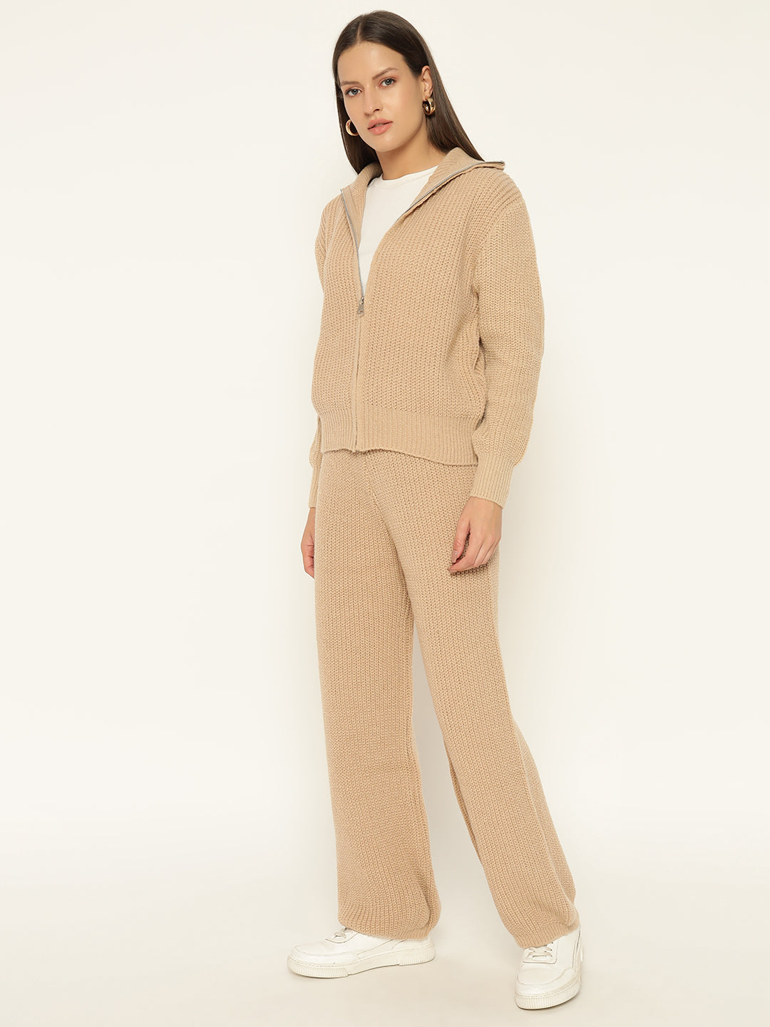 PREMIUM KNITTED CO ORDS- LIGHTBROWN