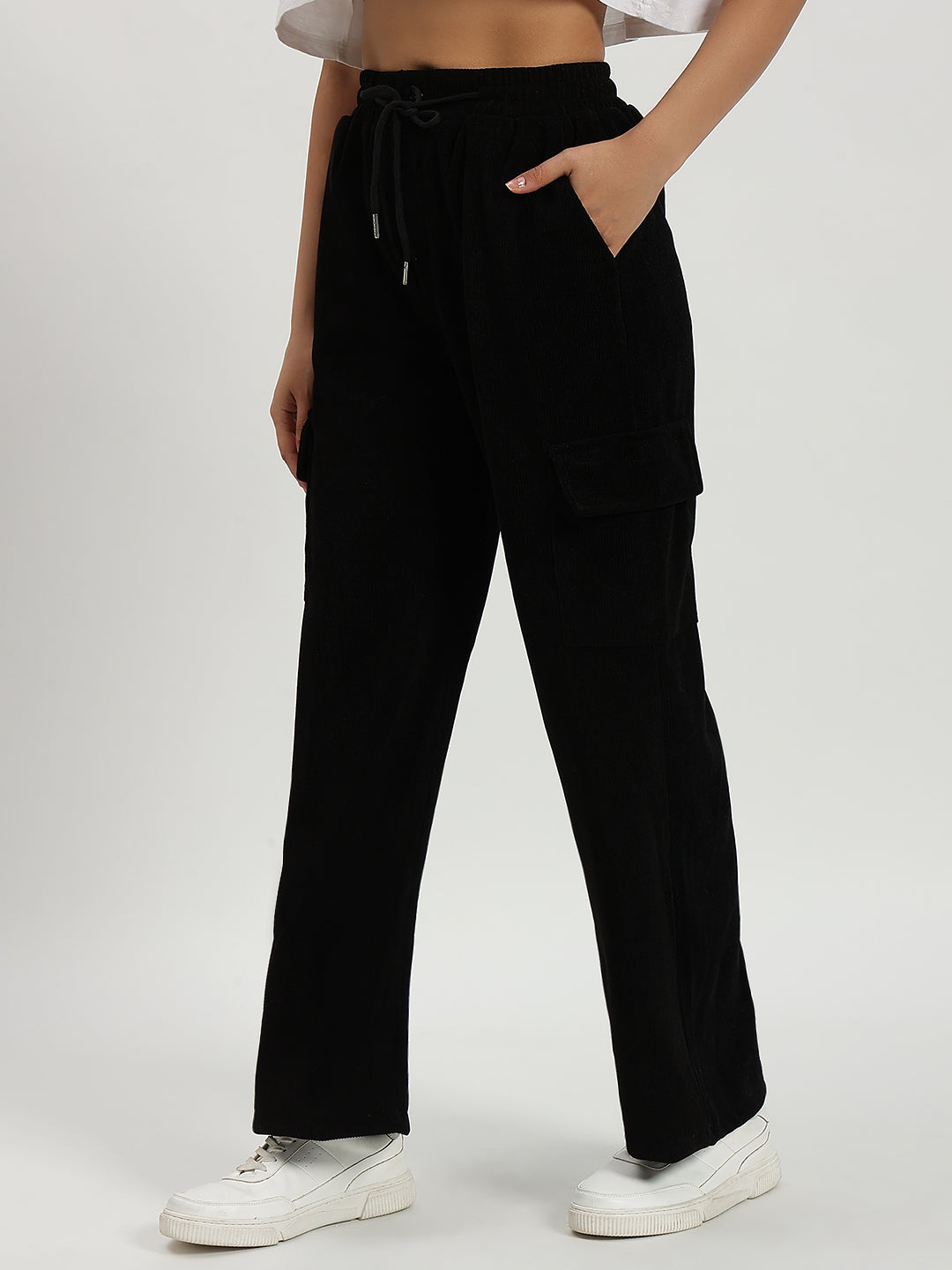 WOMEN WOOLEN CARGO BLACK