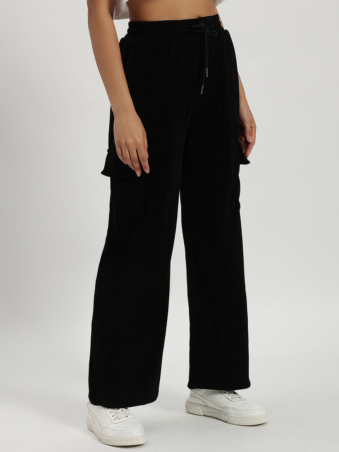 WOMEN WOOLEN CARGO BLACK