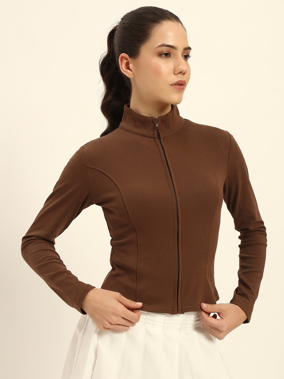BROWN SCULPTOR JACKET COTTON