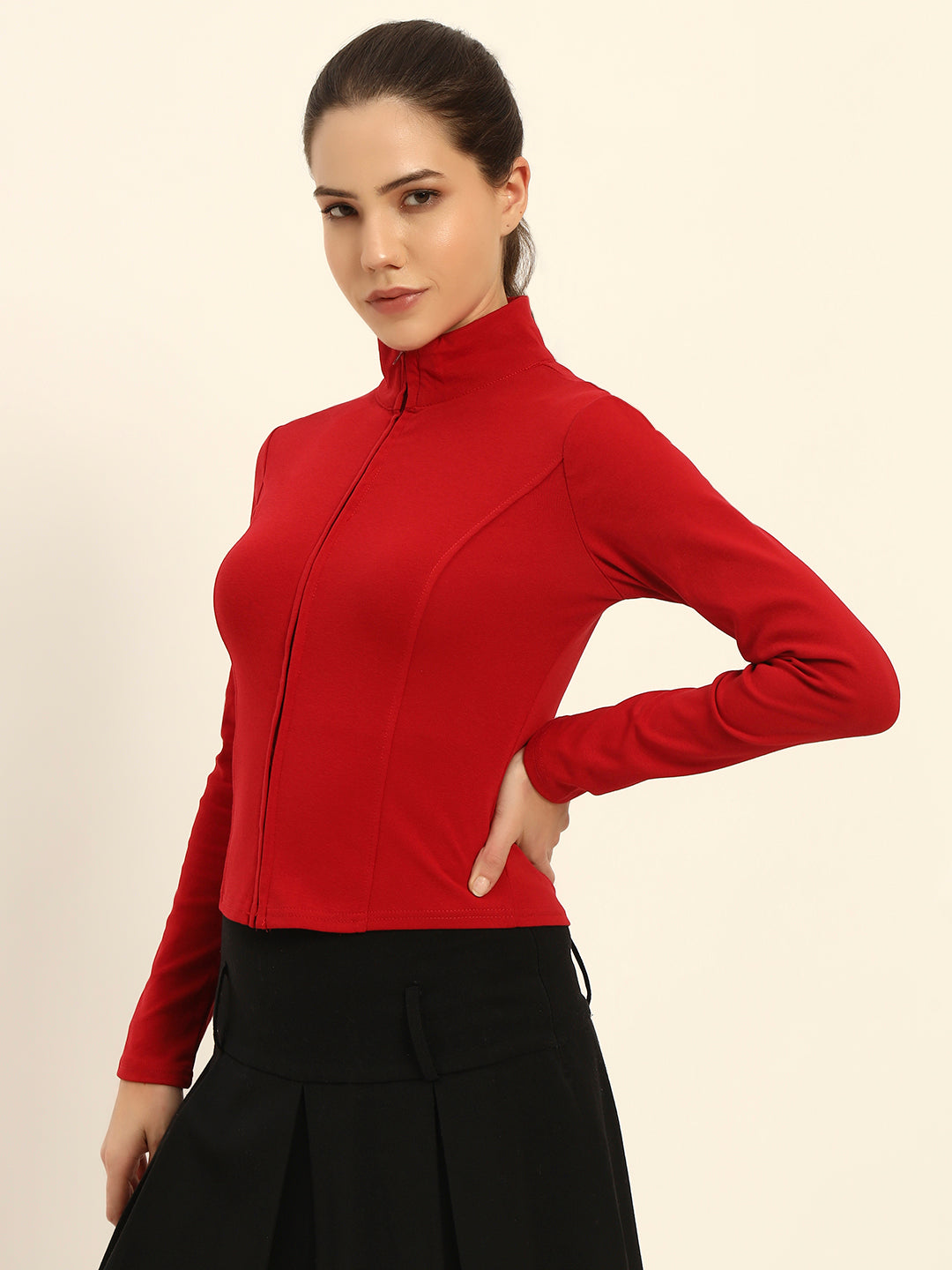 RED SCULPTOR JACKET COTTON