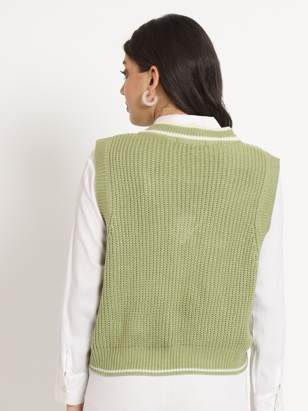Vintage Women Jersey Sweater-Green