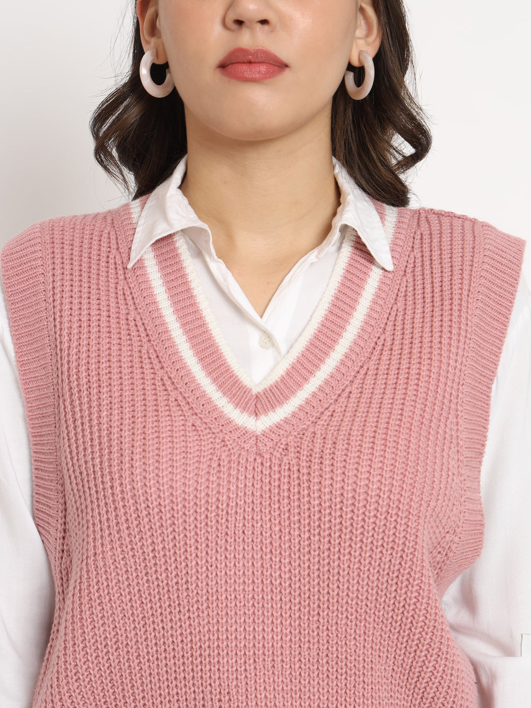 Vintage Women Jersey Sweater-Pink