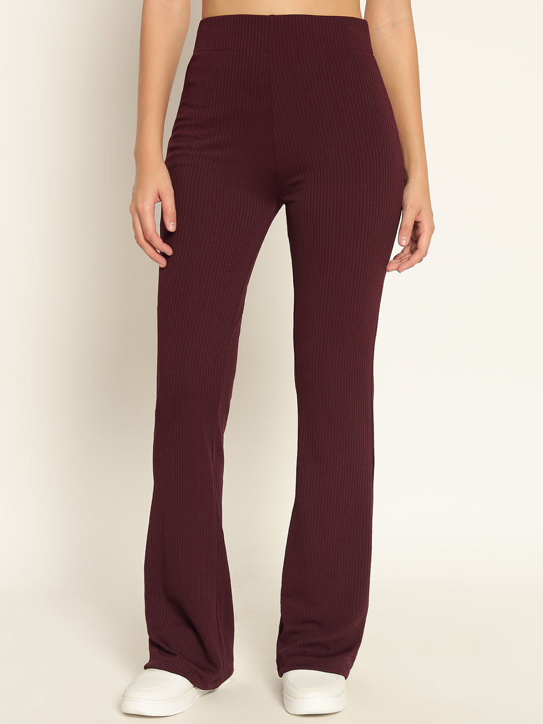 BOOT CUT TROUSERS-PLUM