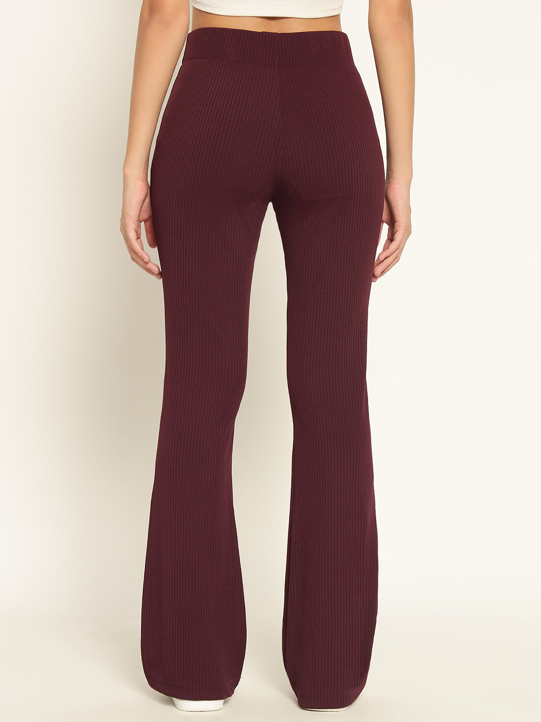 BOOT CUT TROUSERS-PLUM