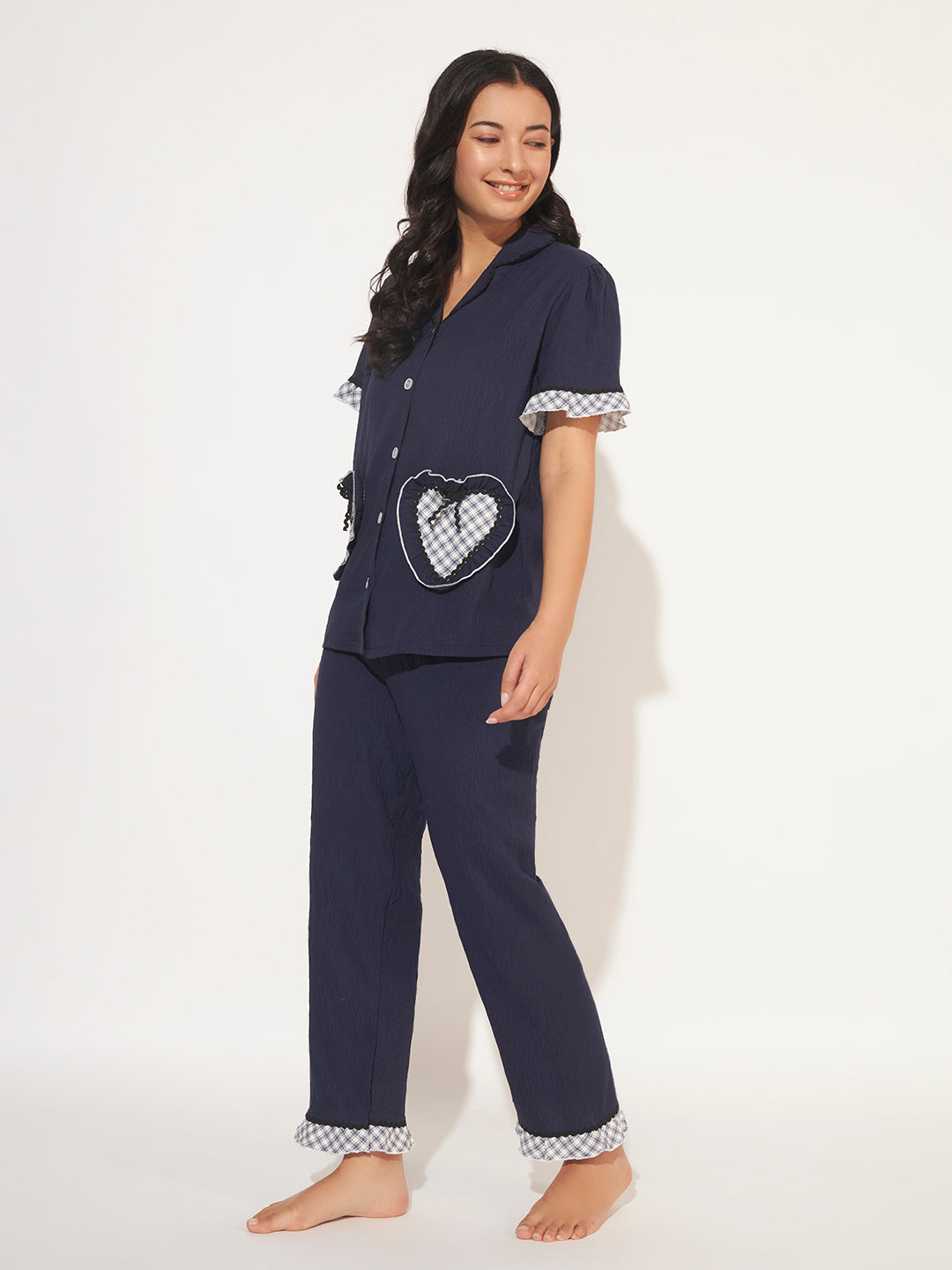 CUTE KOREAN LOUNGE SET DARK BLUE