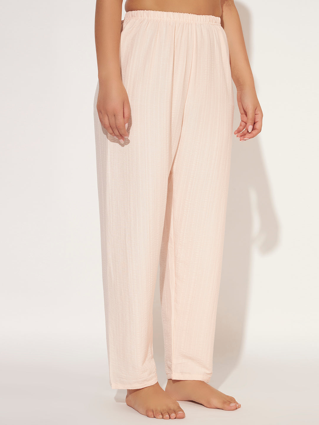 PADDED 3 PC KOREAN NIGHTSUIT SET PEACH