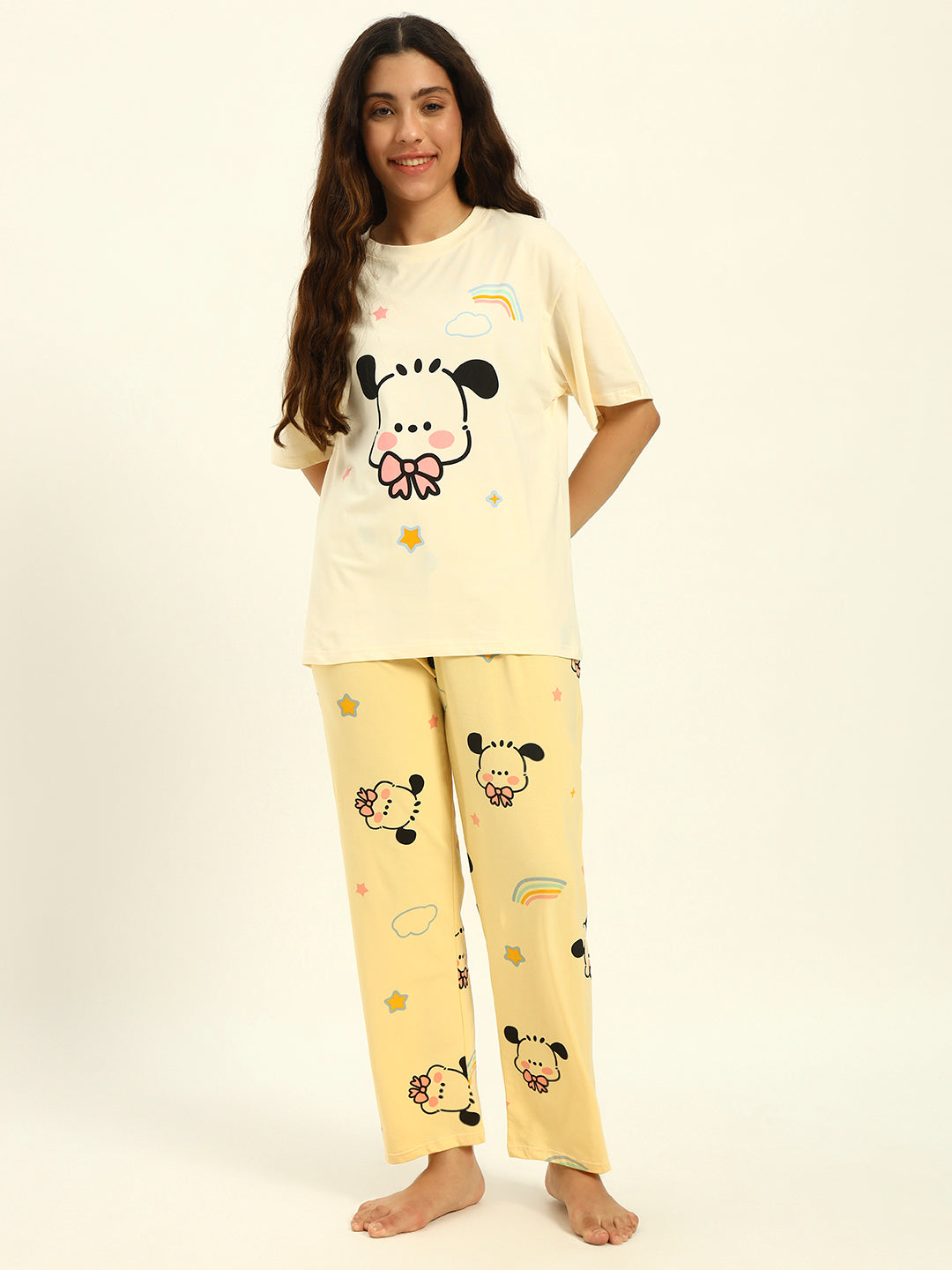 The Cozy Pj Set Yellow Printed
