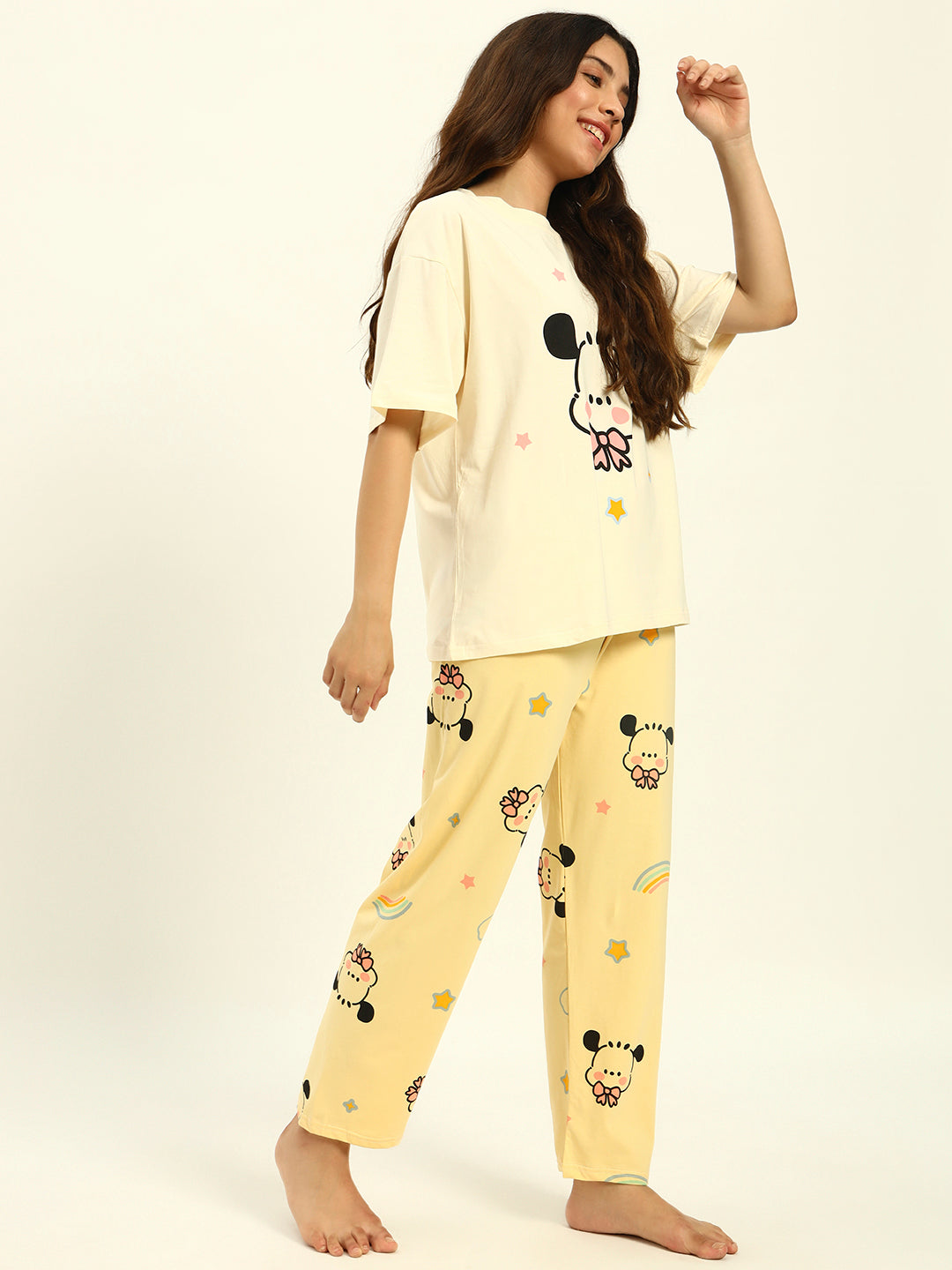 The Cozy Pj Set Yellow Printed