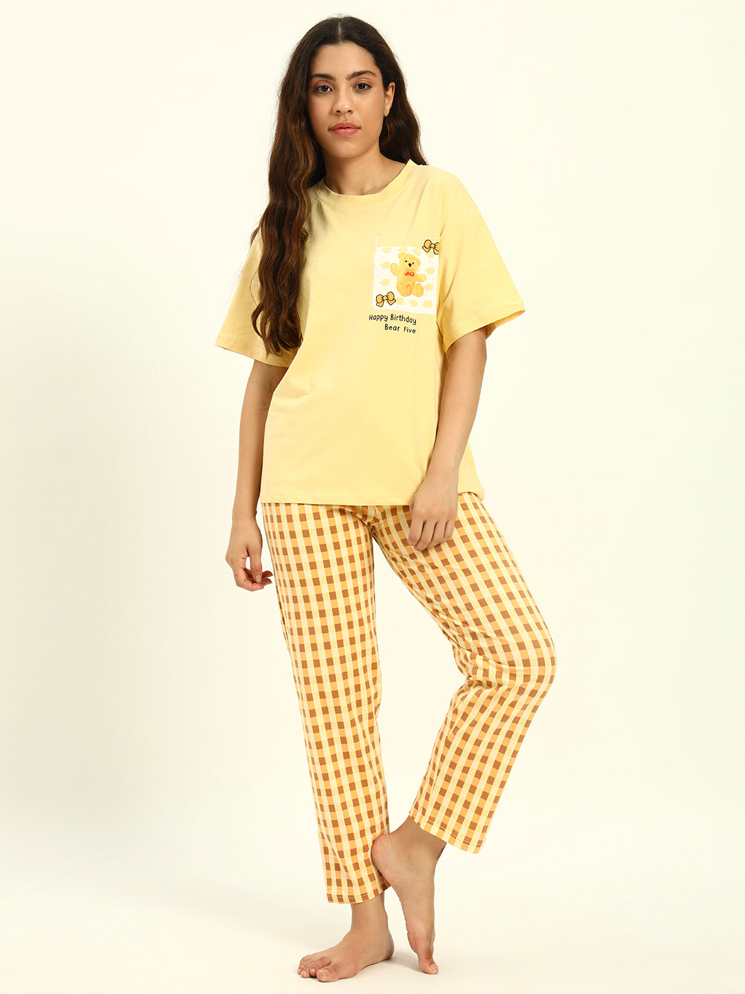 The Cozy Pj Set Yellow checks
