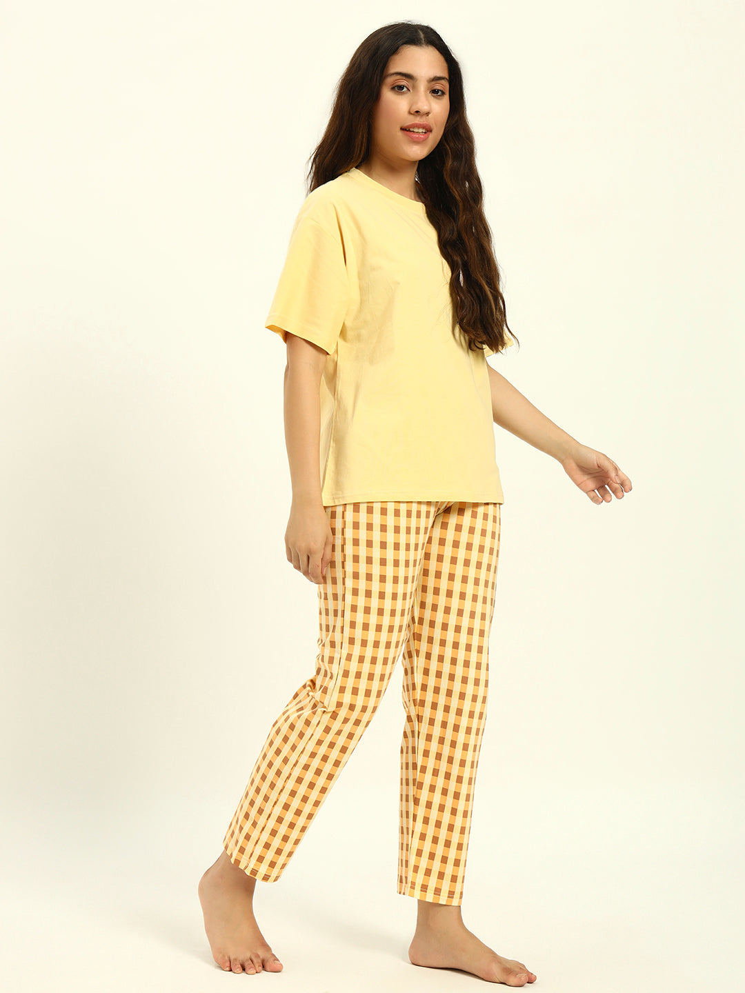 The Cozy Pj Set Yellow checks