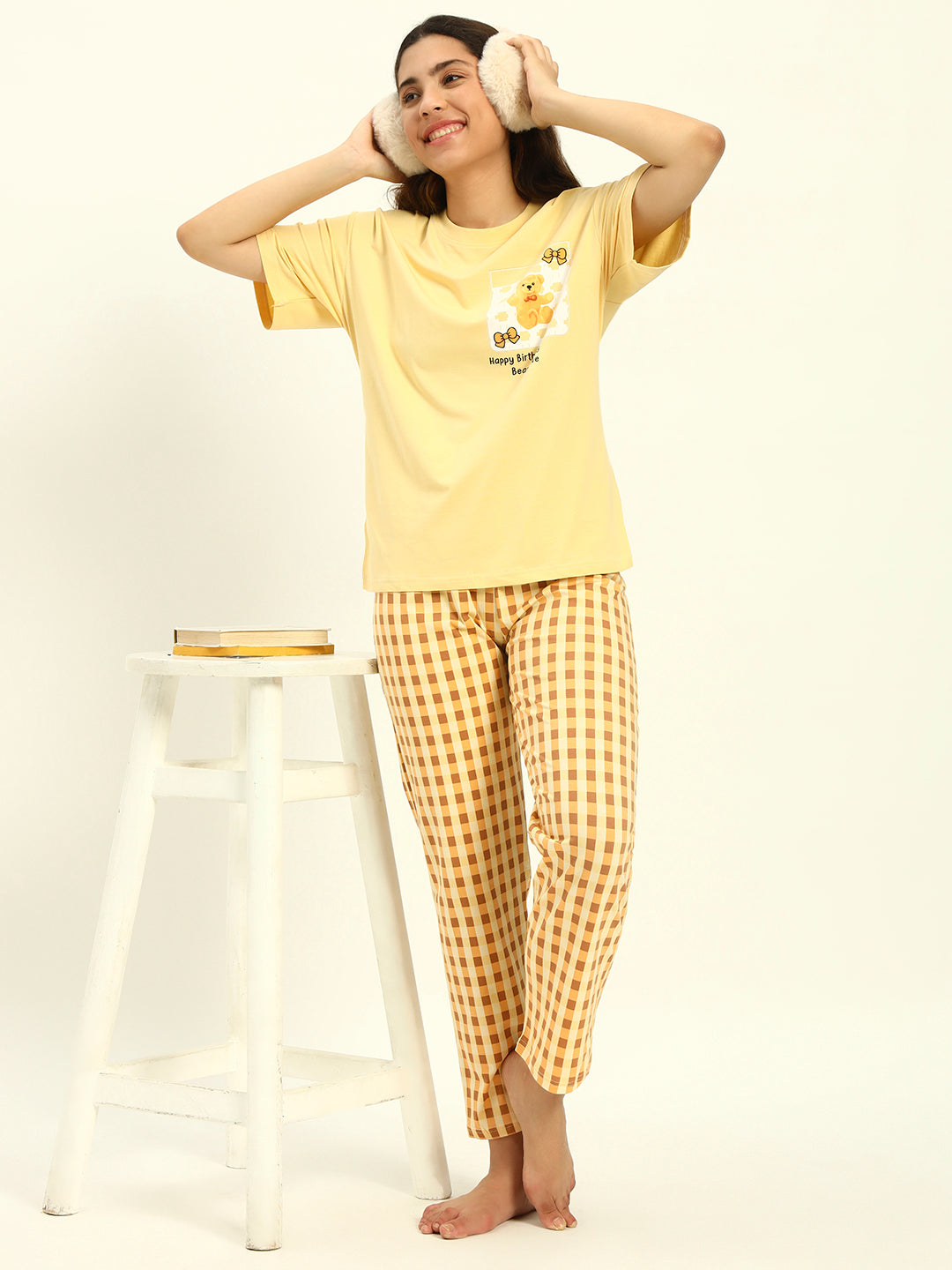 The Cozy Pj Set Yellow checks