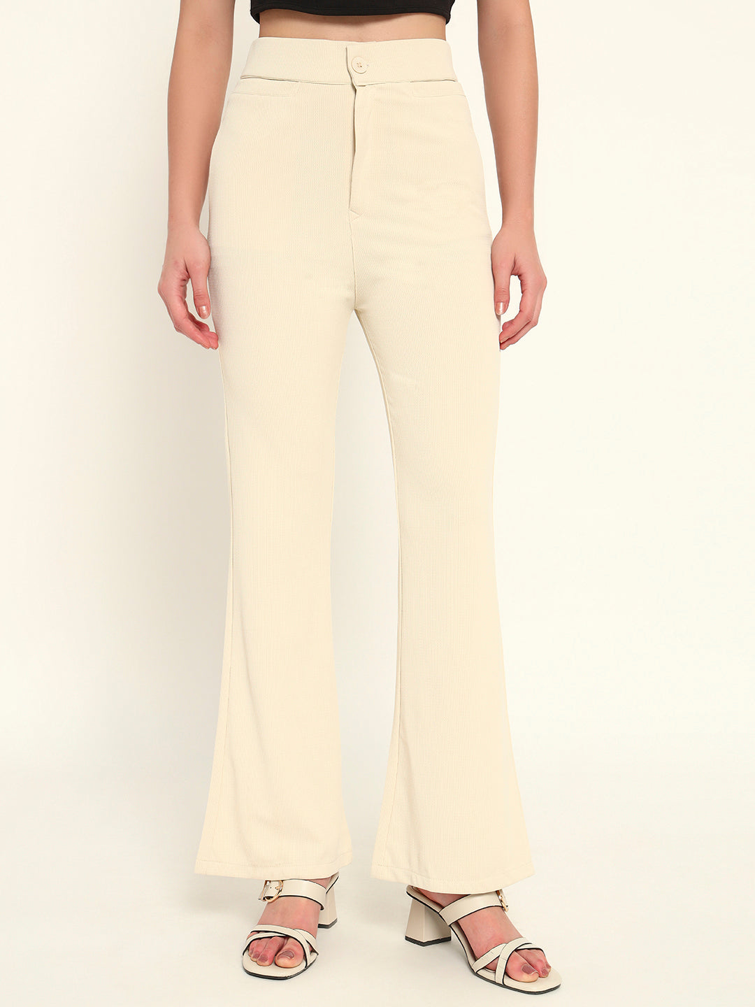 Women's Formal Boot cut trousers Beige