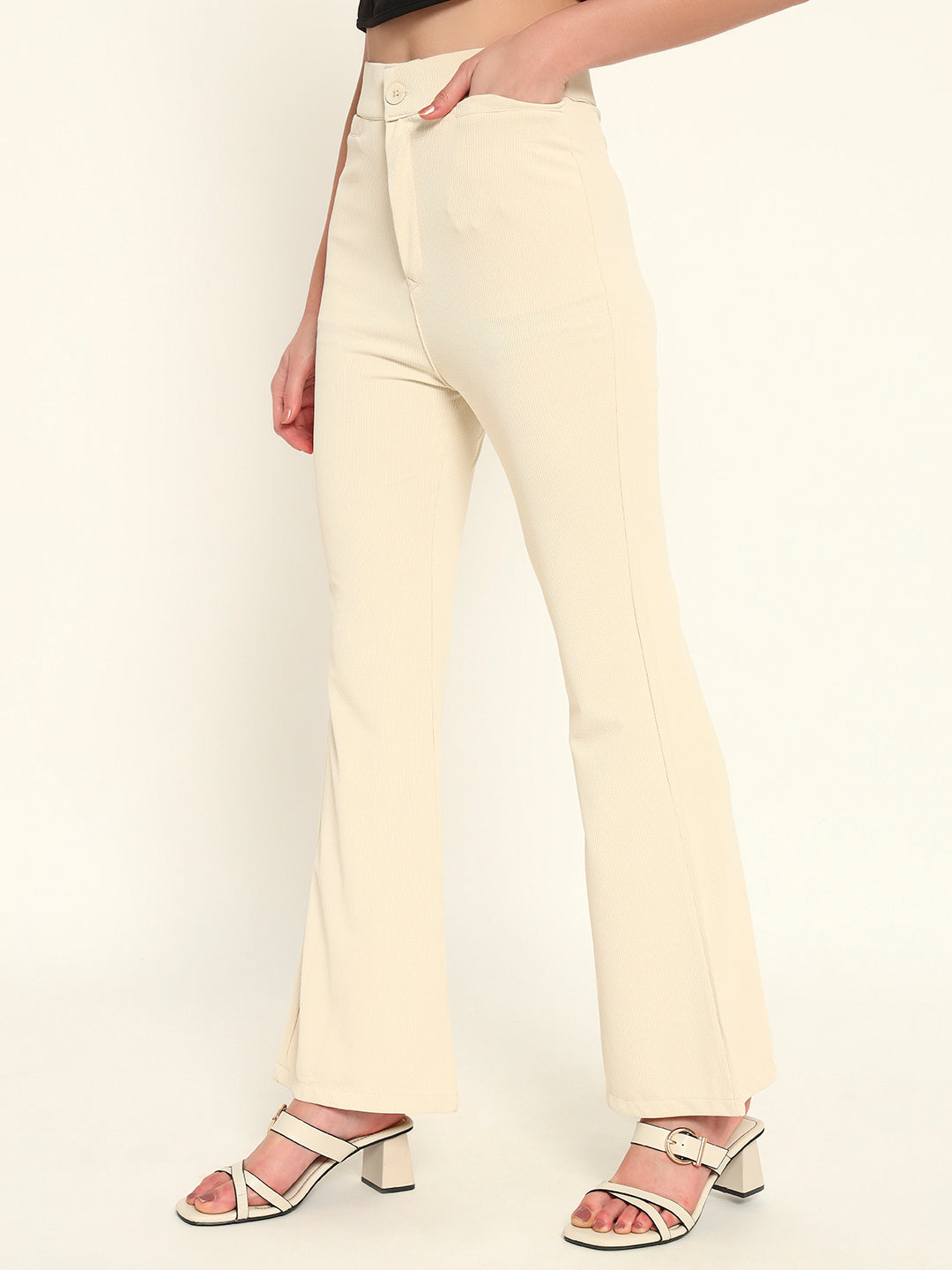 Women's Formal Boot cut trousers Beige