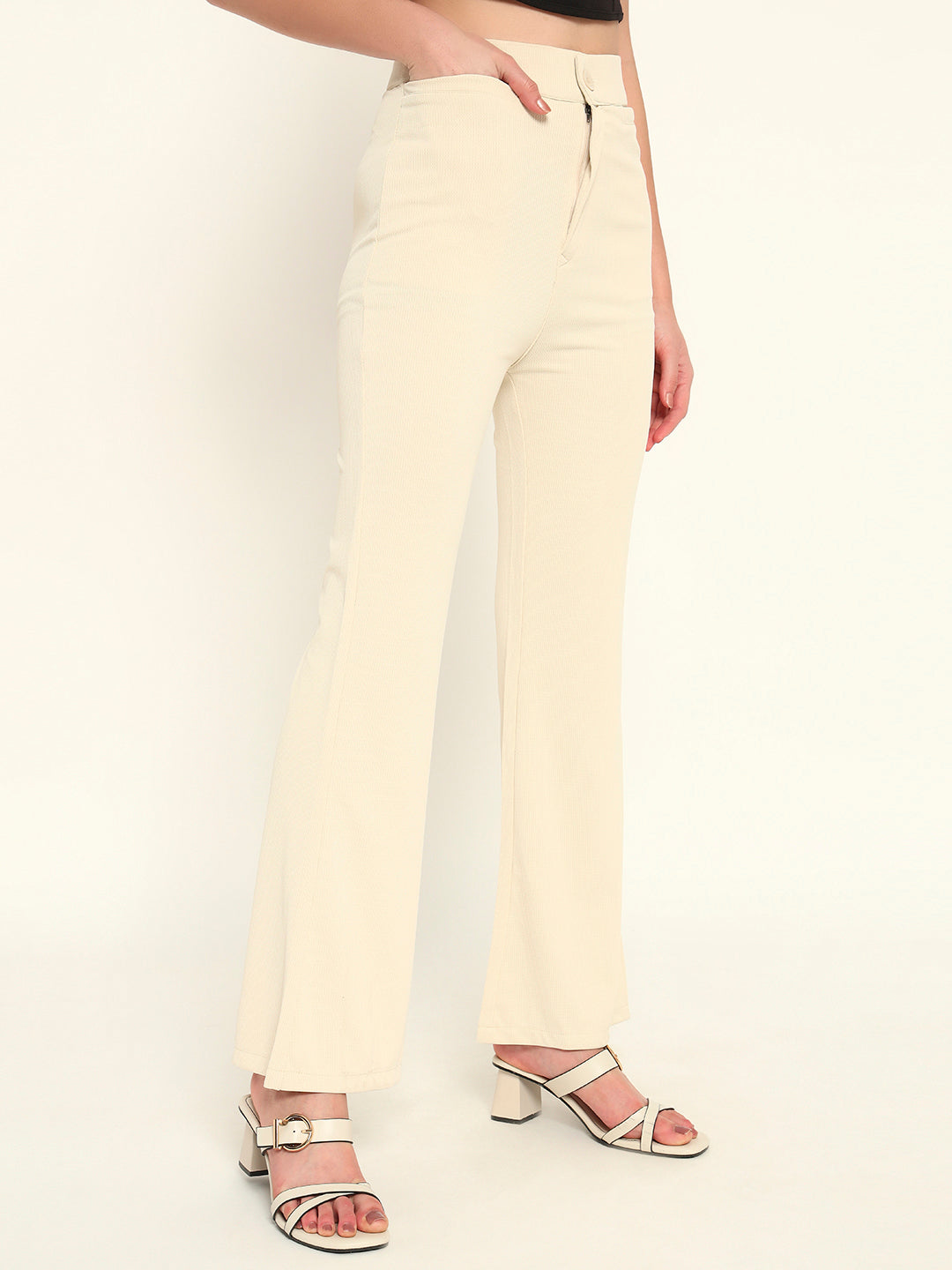 Women's Formal Boot cut trousers Beige
